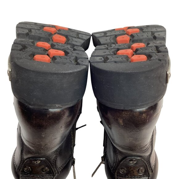 Harley-Davidson Leather Heavy Duty Motorcycle Boots Mens 9.5 Side Zip Black - Picture 11 of 14
